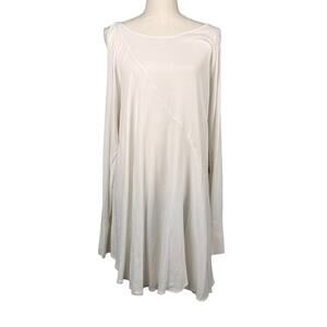 Free People Womens Dress S‎ White Cold Shoulder Boho Lagenlook Beachy Casual